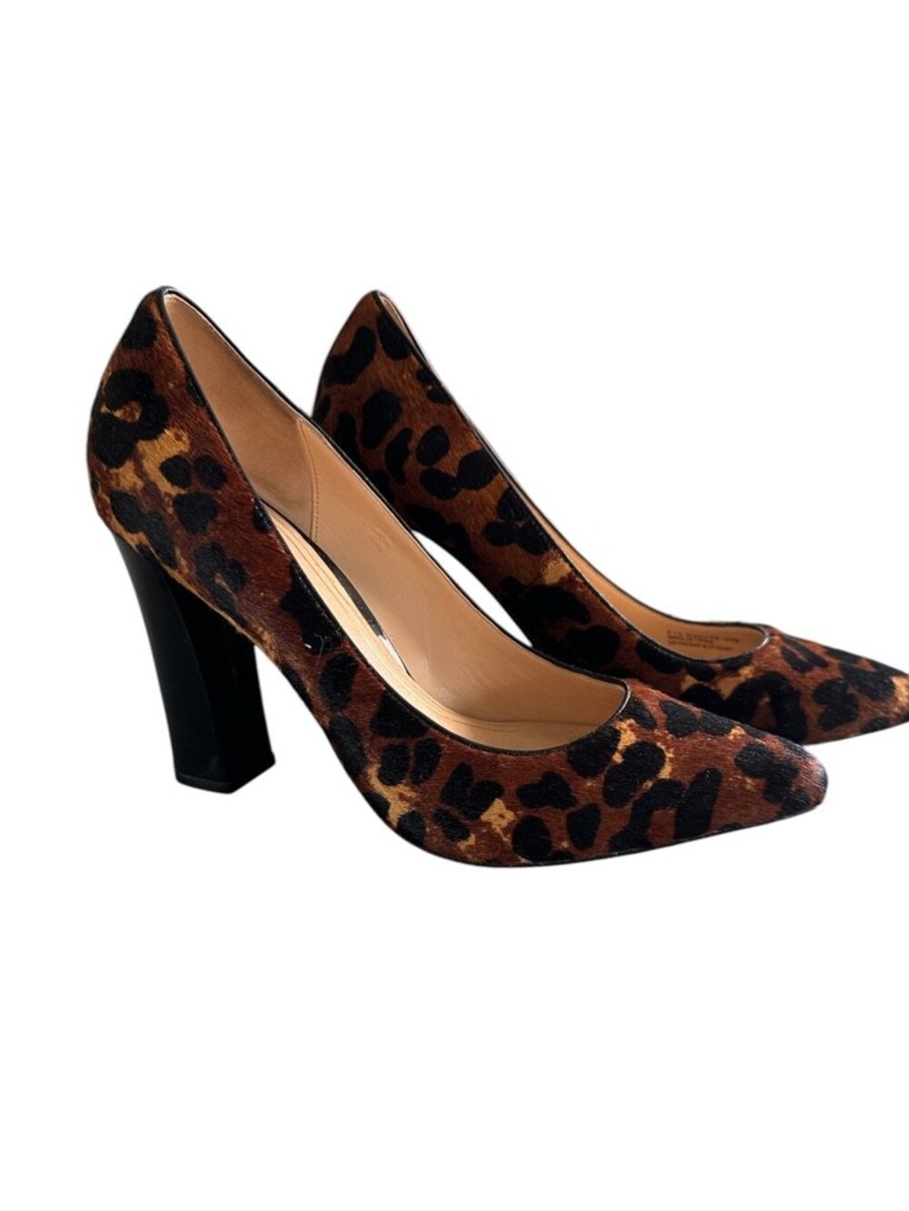 Cole Haan Nike Air Leopard Print Calf Hair Pumps Heels Block Heel Size 9.5B